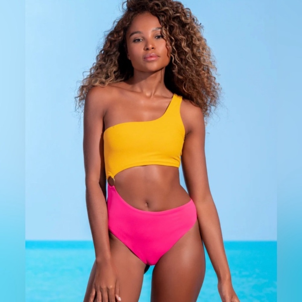Maaji Dragon Fruit Asymmetrical One Piece Swimsuit